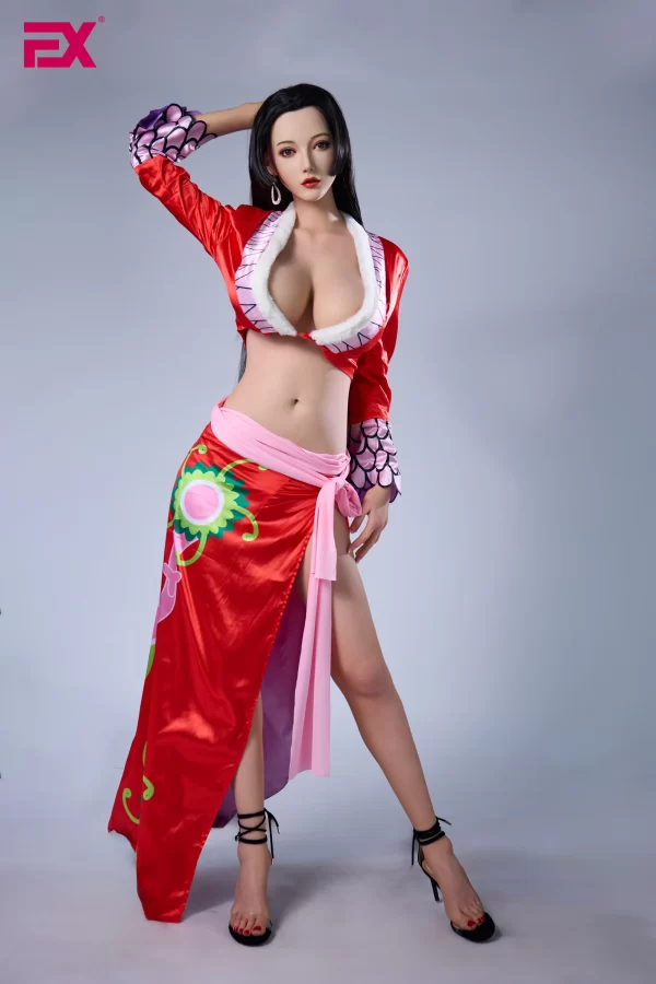 Amelia, with long, jet-black hair, is a 170cm tall One Piece-themed sex doll.