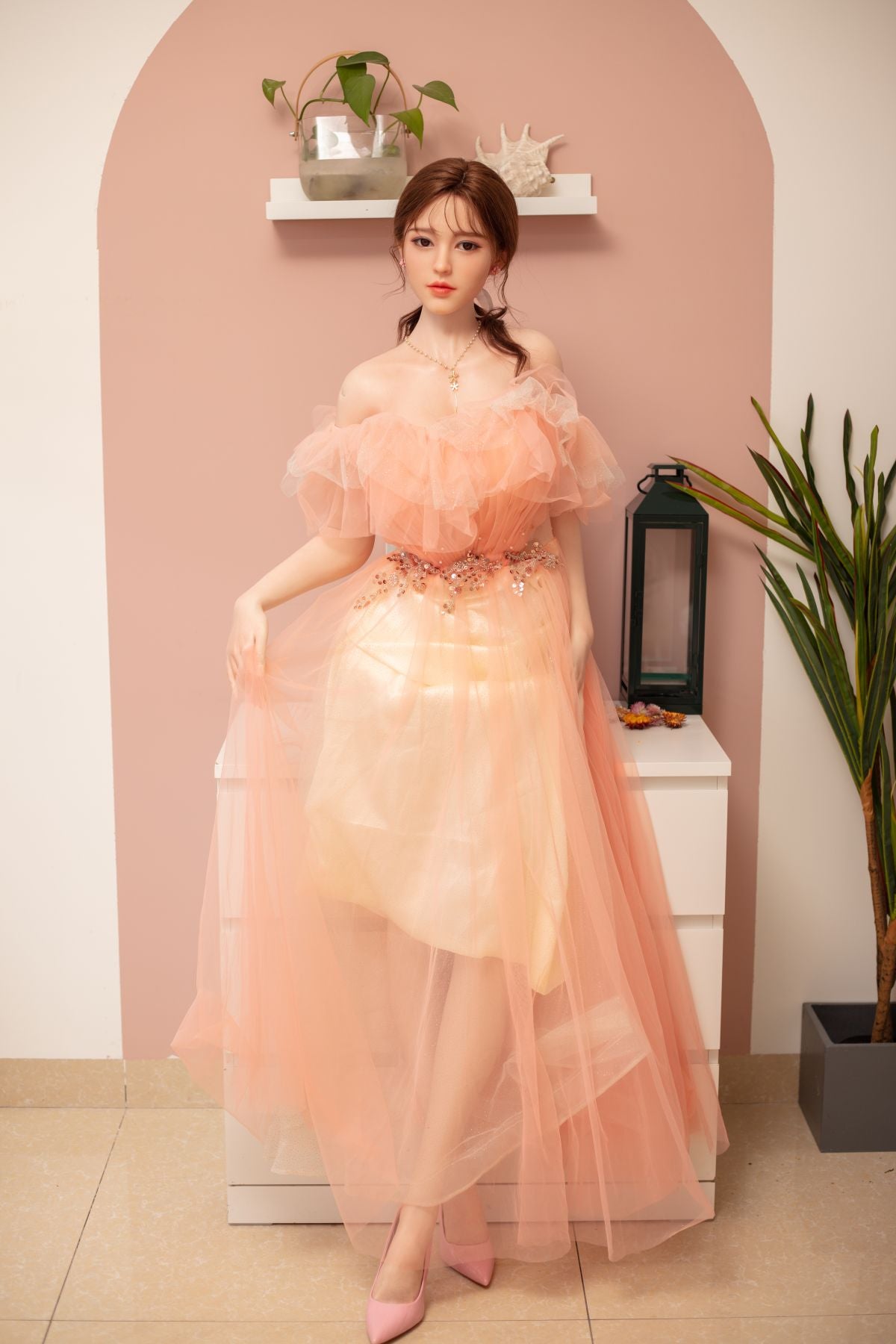 CU-1 166cm Brown Hair Silicone Realistic Sex Doll Luna