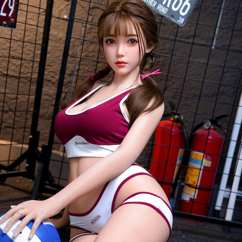Skye H. Asian Volleyball Babe Pink Cat Ear Realistic Silicone Sex Doll Series