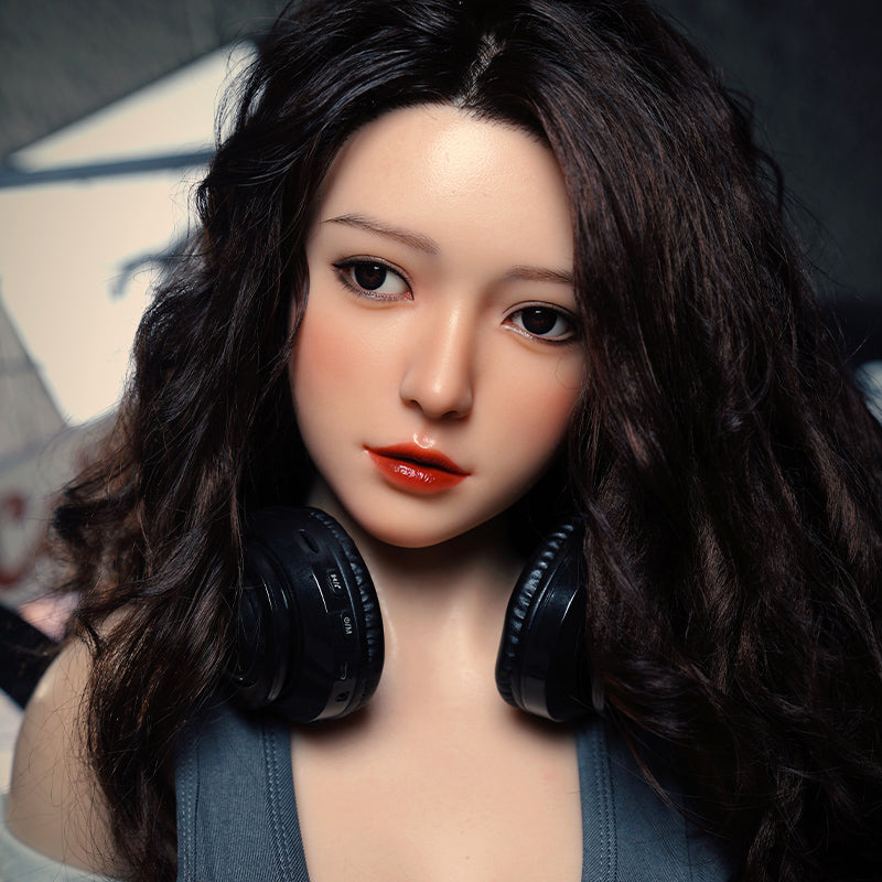 Jieman, Asian, purple and silver sexy pajamas, full-body silicone sex doll.