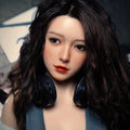 Jieman, Asian, purple and silver sexy pajamas, full-body silicone sex doll.