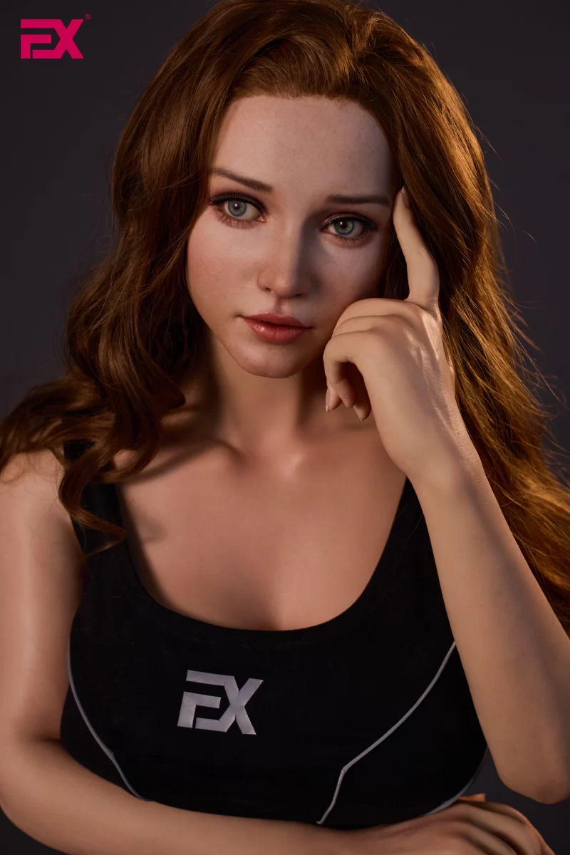 Daisy, a full-body silicone sex doll, depicts a melancholic female figure.