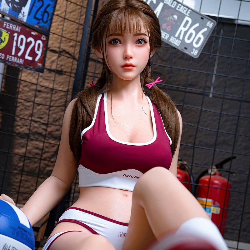 Skye H. Asian Volleyball Babe Pink Cat Ear Realistic Silicone Sex Doll Series
