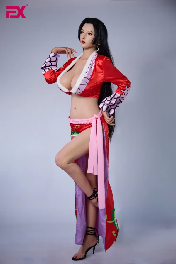 Amelia, with long, jet-black hair, is a 170cm tall One Piece-themed sex doll.