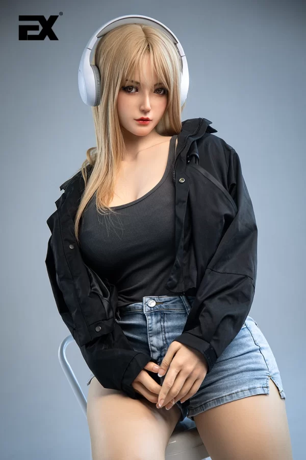 Katherine, voluptuous urban babe, full-body silicone lifelike sex doll.