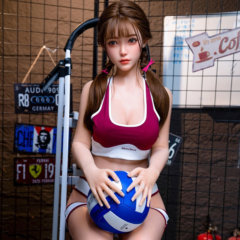 Skye H. Asian Volleyball Babe Pink Cat Ear Realistic Silicone Sex Doll Series
