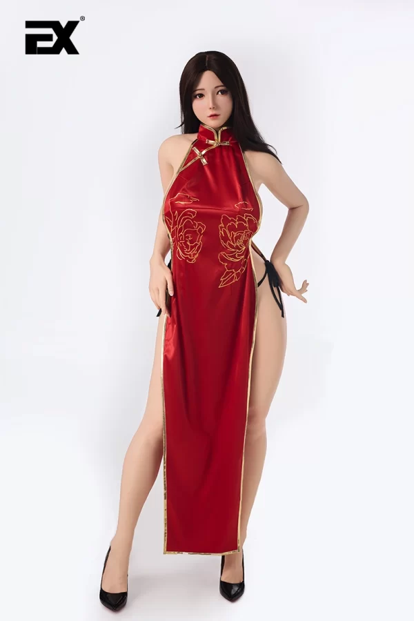 Krista Cheongsam-clad, large-breasted, full-body silicone sex doll