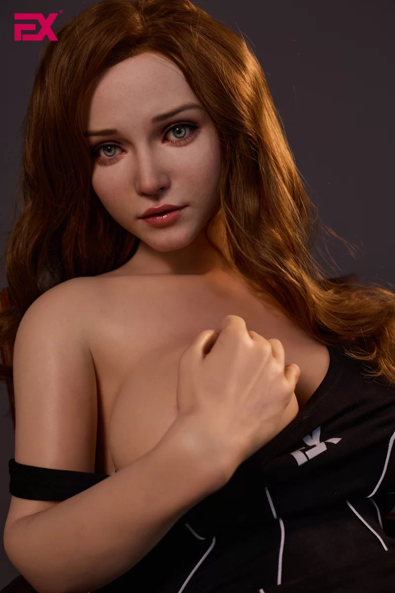 Daisy, a full-body silicone sex doll, depicts a melancholic female figure.