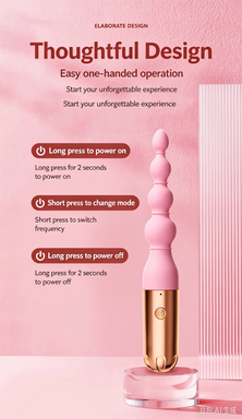 Silicone Vibrating Anal Beads, Waterproof Rechargeable Butt Plug Massager