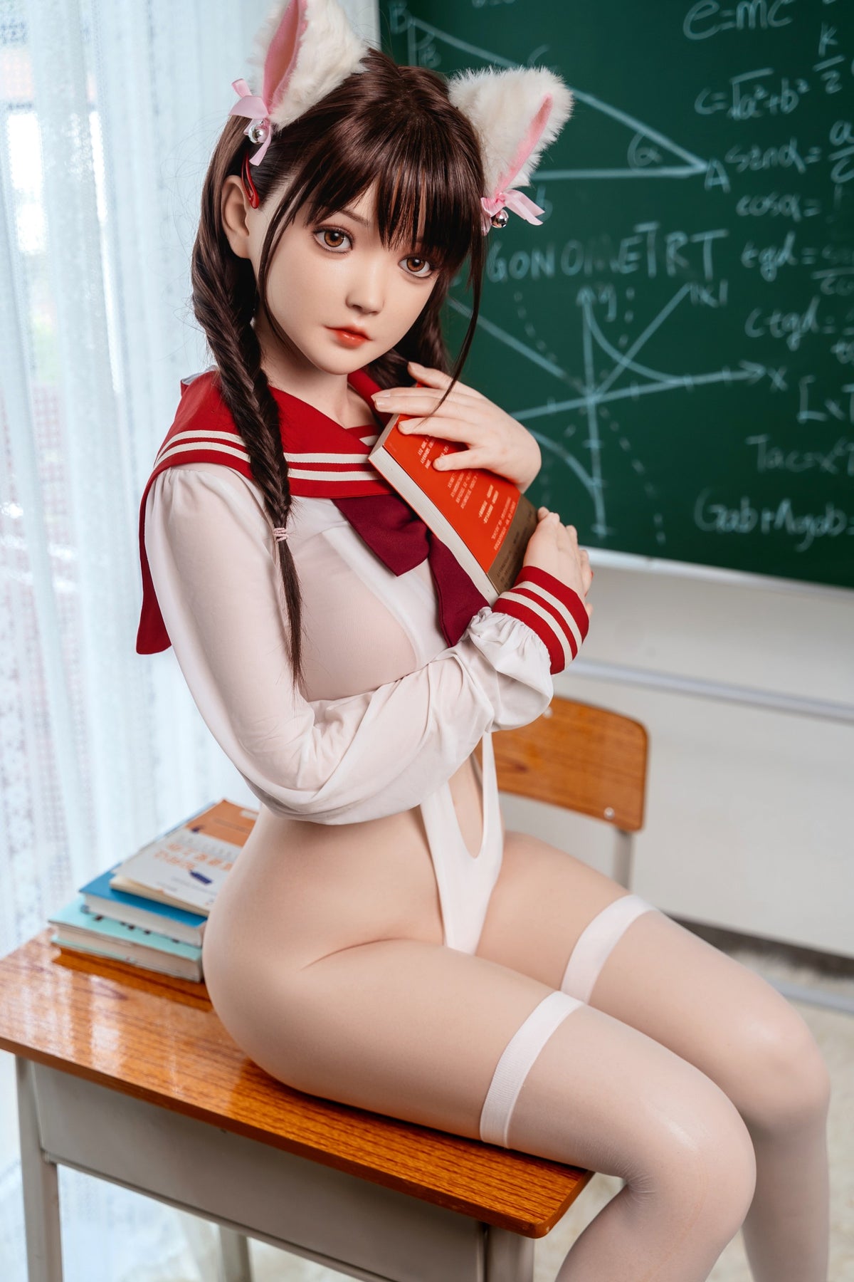 AE-3  Neko 155cm E-Cup Organic Silicone PRO Lifesize Anime JK Neko Style Female Doll