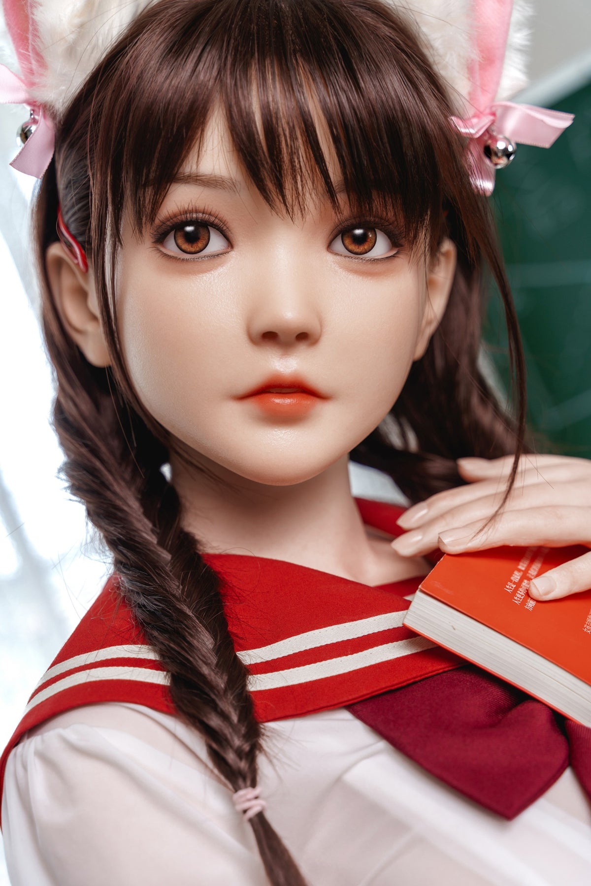 AE-3  Neko 155cm E-Cup Organic Silicone PRO Lifesize Anime JK Neko Style Female Doll