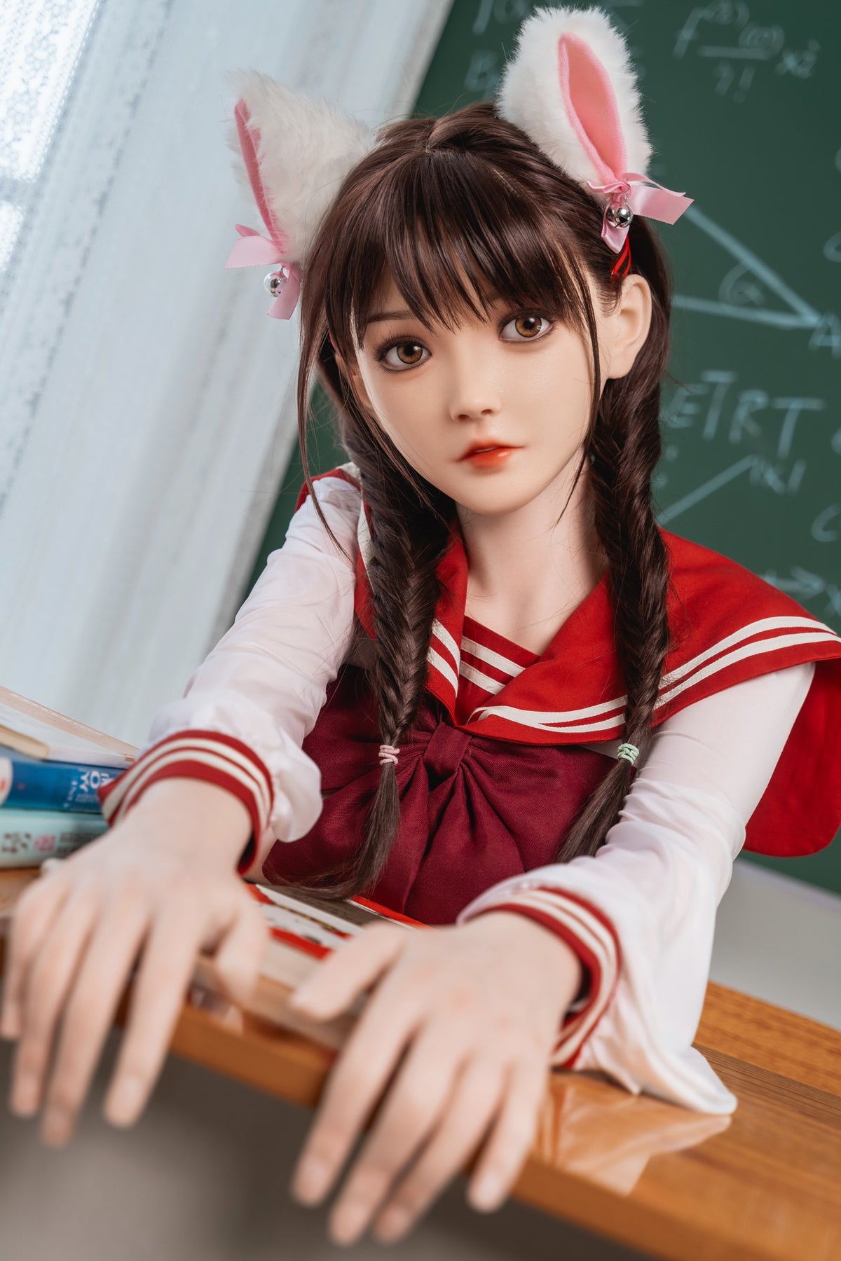 AE-3  Neko 155cm E-Cup Organic Silicone PRO Lifesize Anime JK Neko Style Female Doll