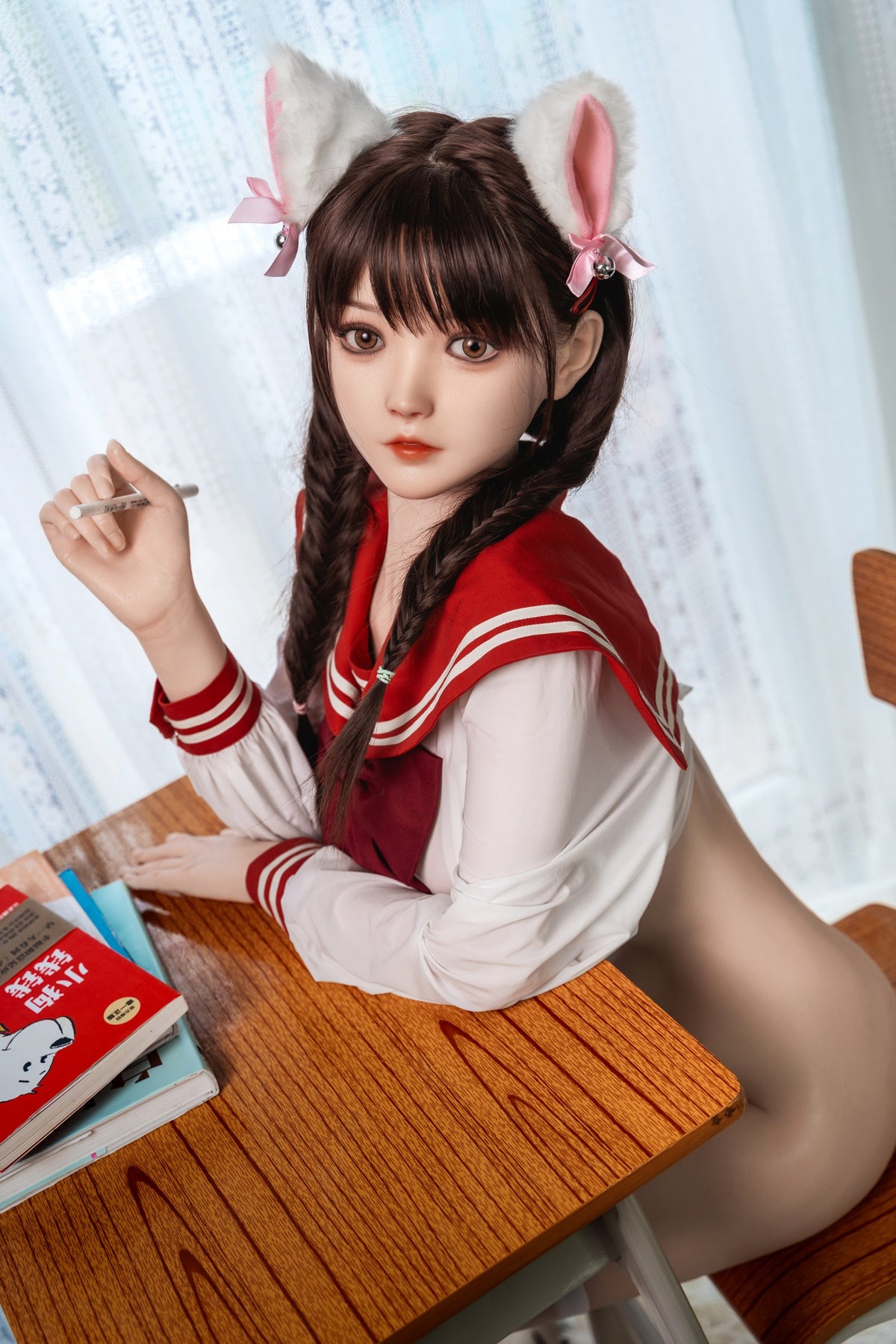 AE-3  Neko 155cm E-Cup Organic Silicone PRO Lifesize Anime JK Neko Style Female Doll
