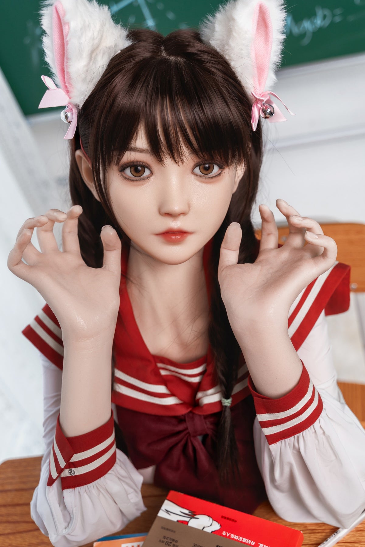 AE-3  Neko 155cm E-Cup Organic Silicone PRO Lifesize Anime JK Neko Style Female Doll