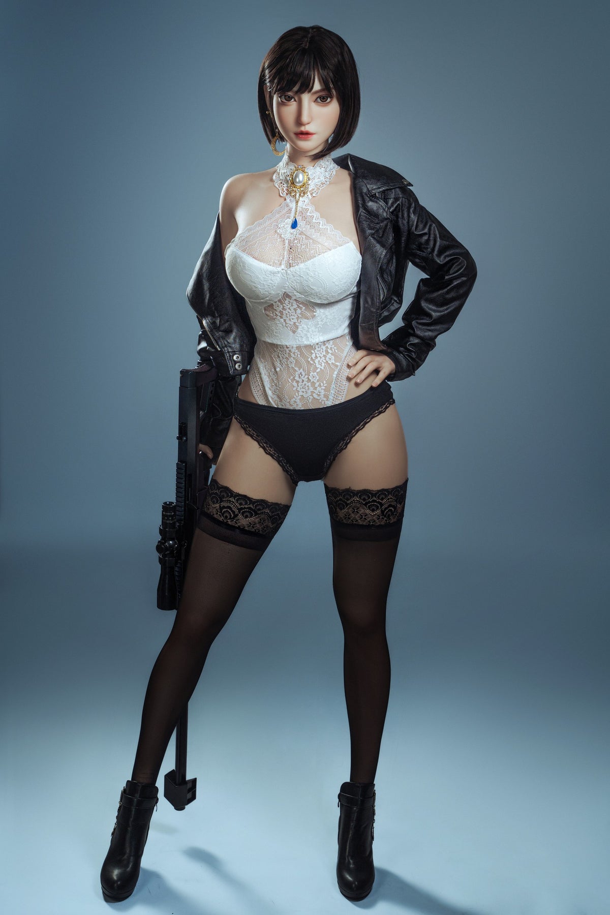 AH-6 Real Lifesize  168cm E Cup Cold Glamour Warrior Goddess Full Size Adult Doll With Flexible Metal Skeleton