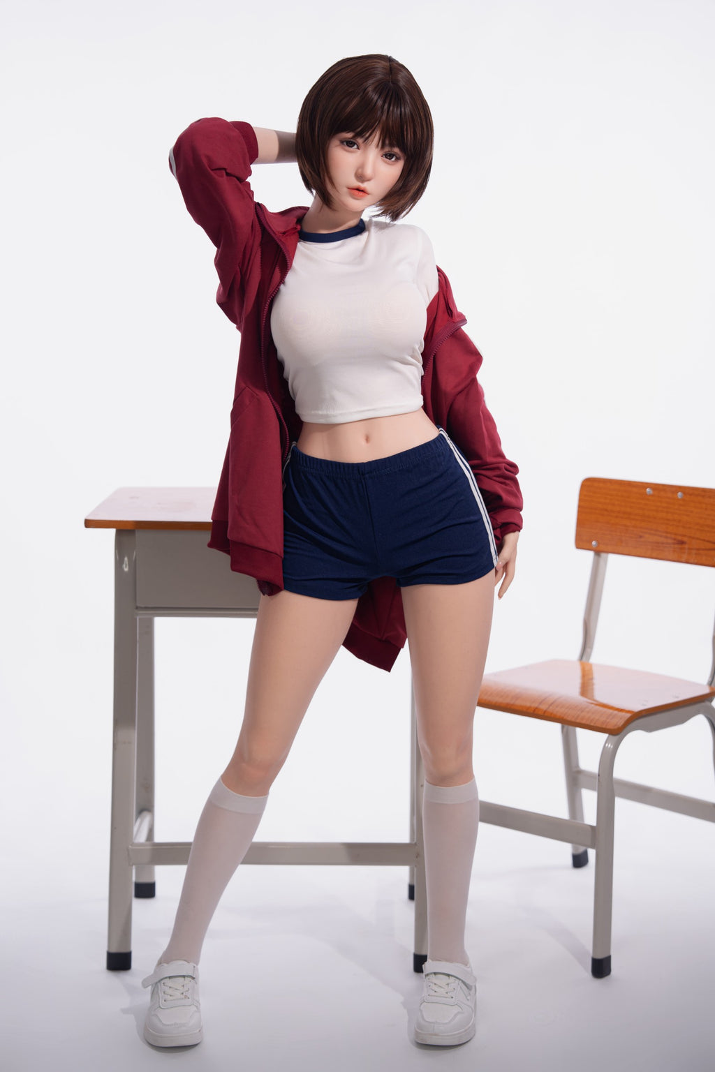 AN-3  Aoi  D-Cup Silicone Lifesize Japanese Sport Short Hair Full Body Poseable Companion Doll