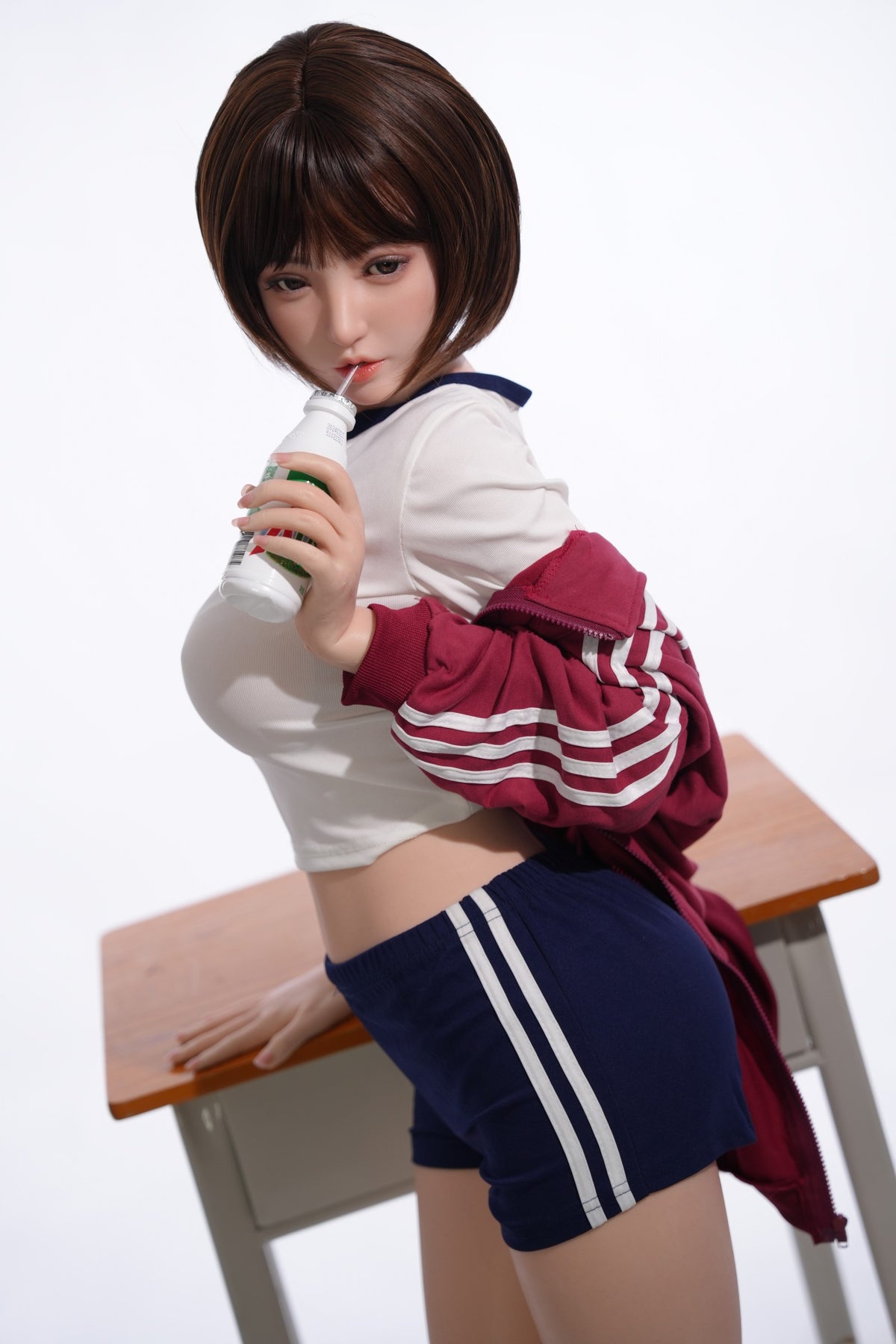 AN-3  Aoi  D-Cup Silicone Lifesize Japanese Sport Short Hair Full Body Poseable Companion Doll