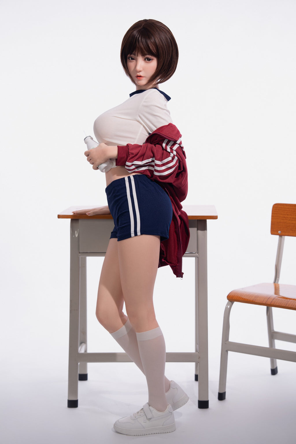 AN-3  Aoi  D-Cup Silicone Lifesize Japanese Sport Short Hair Full Body Poseable Companion Doll