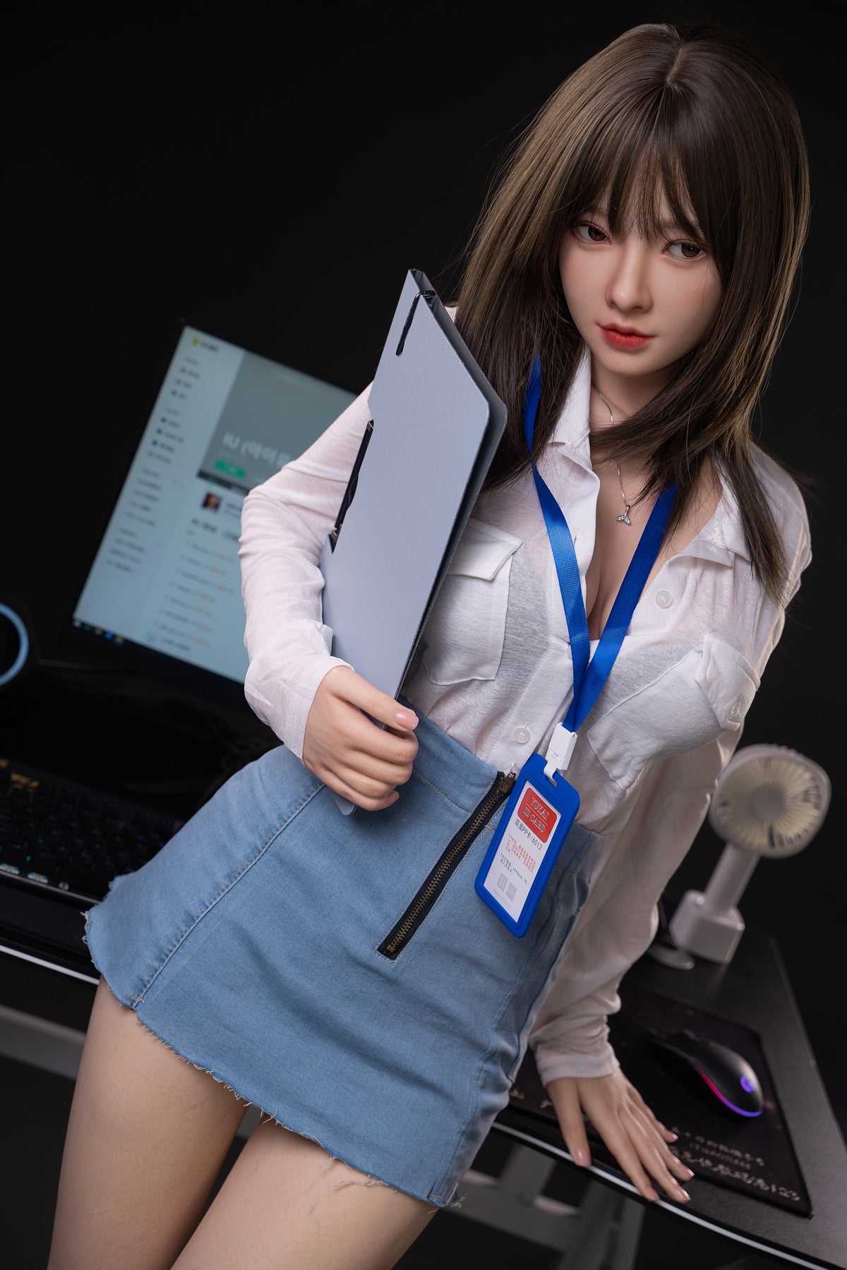 AG-6  AYQ  E Cup Japanese Sweet Office Lady Style Lifesize Companion Doll Realistic Silicone Head TPE Body