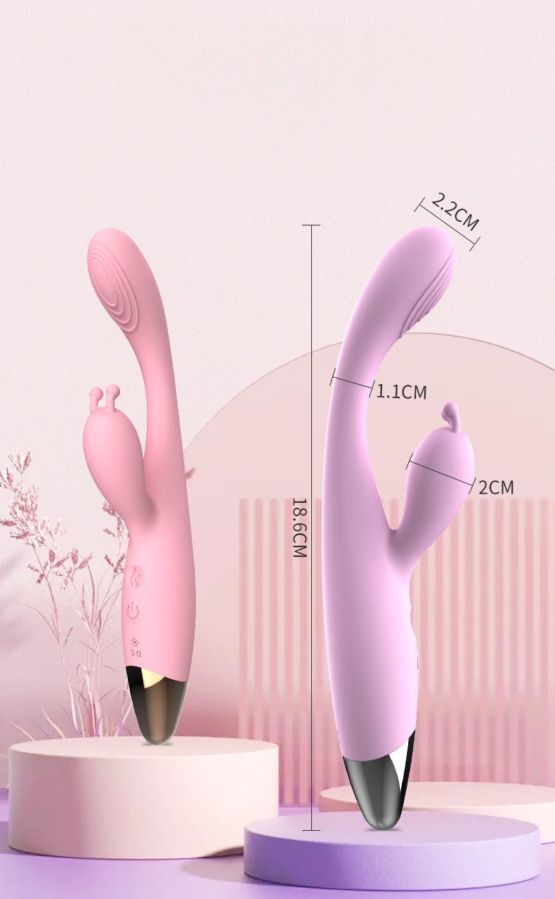 Dual Motor Rabbit Vibrator, Silicone Rechargeable G-Spot Massager