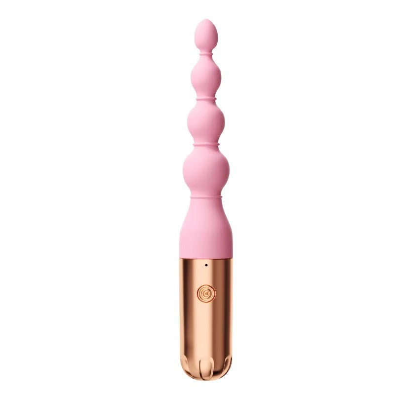 Silicone Vibrating Anal Beads, Waterproof Rechargeable Butt Plug Massager