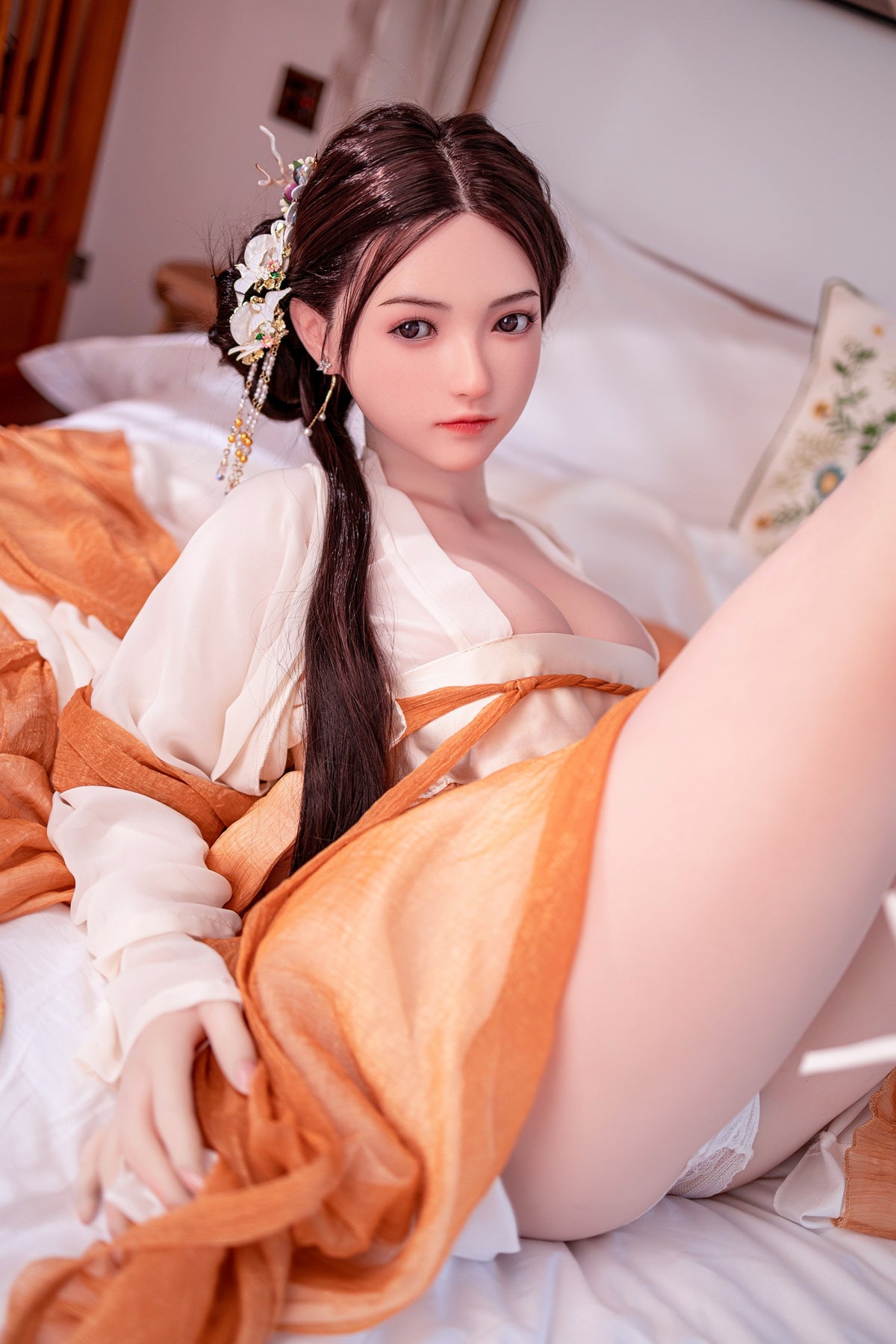 AI-3  Suyin 156cm E-Cup Silicone Lifesize Ancient Chinese Hanfu Full Body Poseable Companion Doll