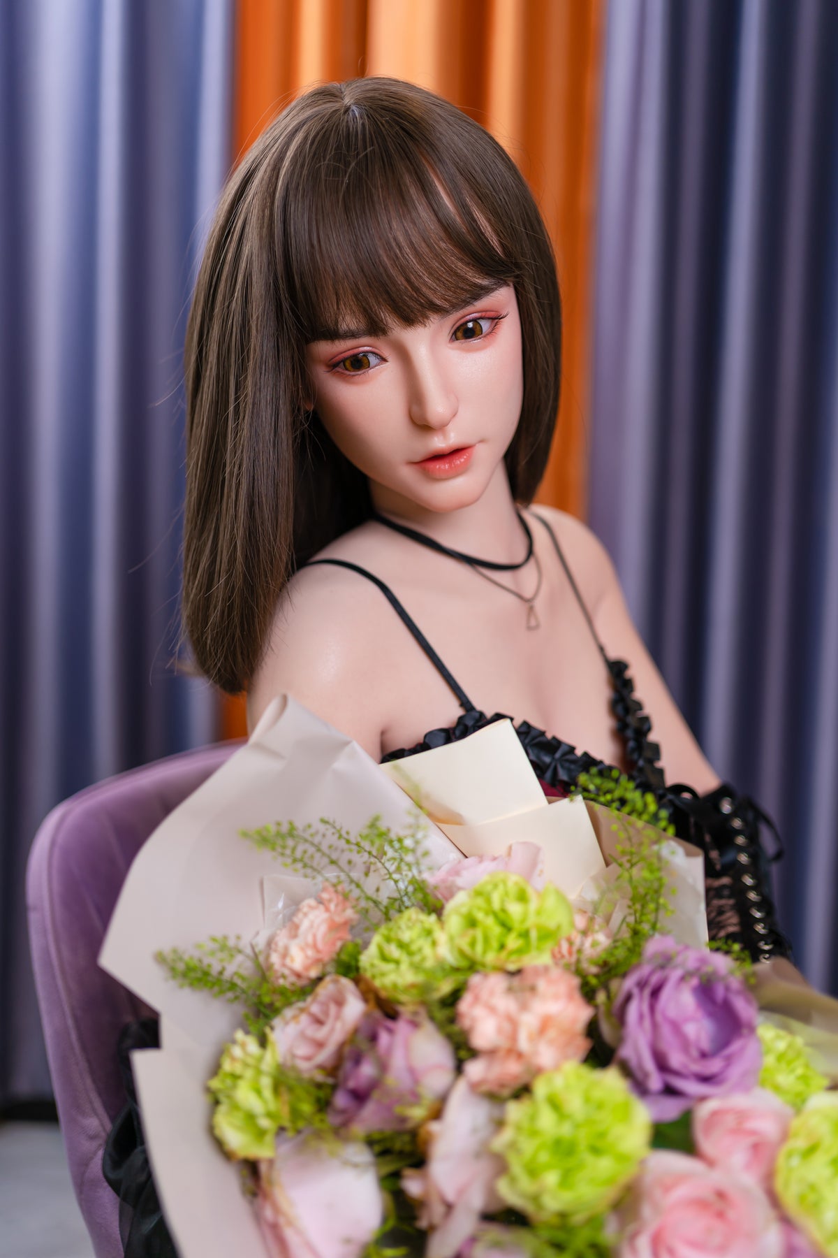 AH-6  E Cup Japanese Anime Little Devil Cosplay Style Lifesize Companion Doll Realistic Silicone Head TPE Body