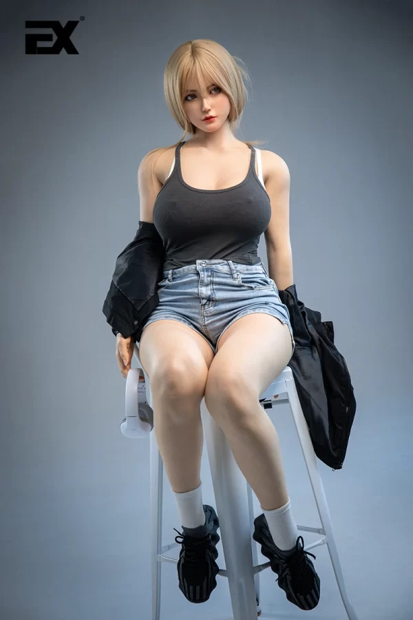 Katherine, voluptuous urban babe, full-body silicone lifelike sex doll.