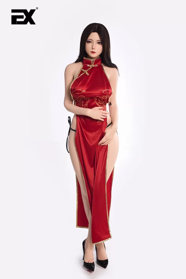 Krista Cheongsam-clad, large-breasted, full-body silicone sex doll