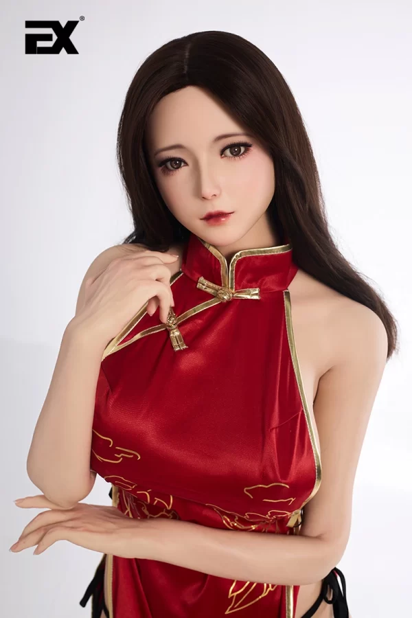 Krista Cheongsam-clad, large-breasted, full-body silicone sex doll