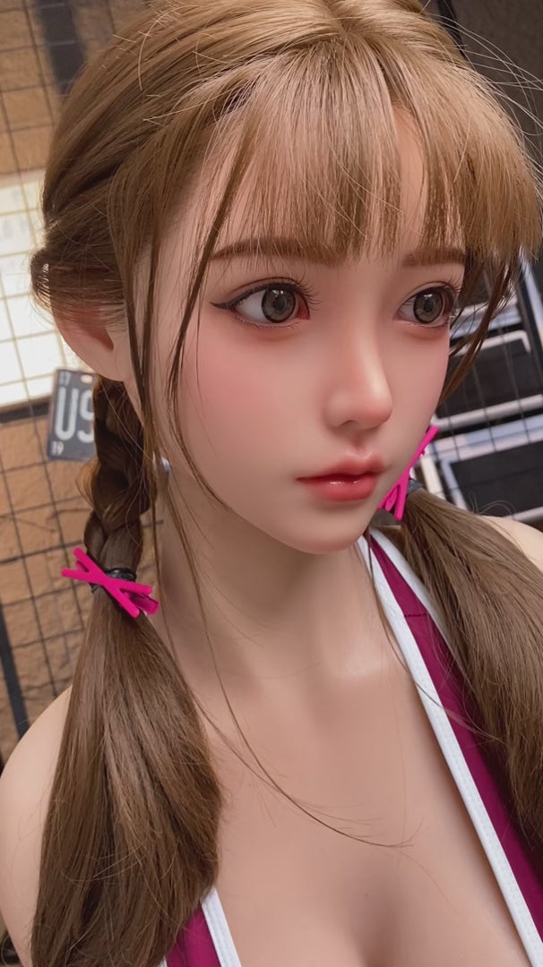 Skye H. Asian Volleyball Babe Pink Cat Ear Realistic Silicone Sex Doll Series